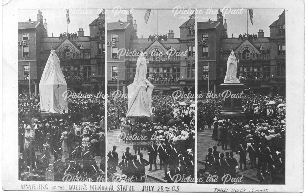 Scenes at the unveiling of Queen Victoria's statue