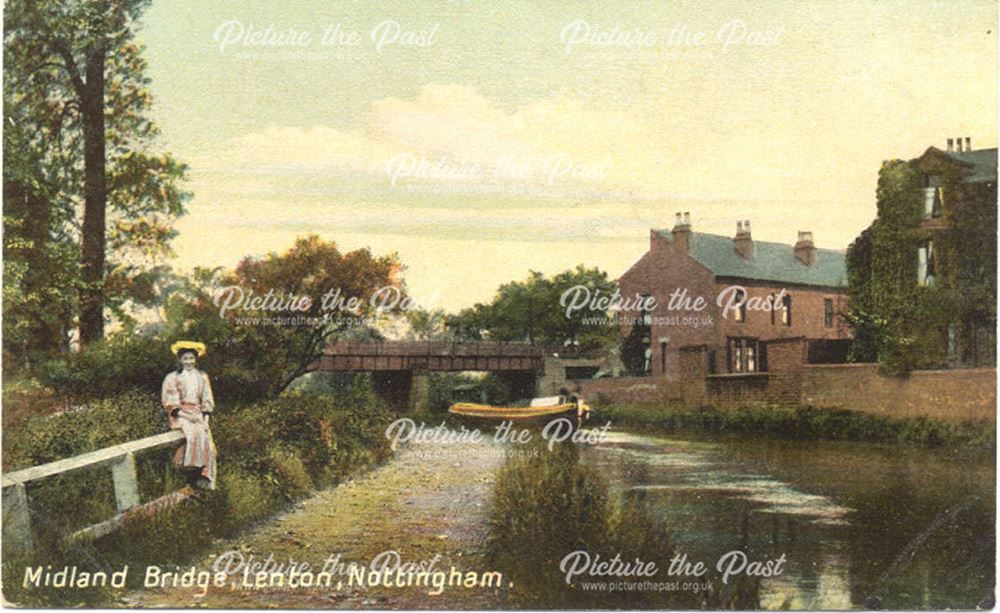 Railway bridge over Nottingham Canal, Lenton, Nottingham, c 1900s-10s