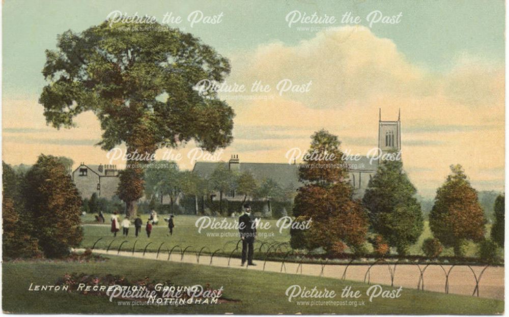 Lenton Recreation Ground and Church, off Derby Road, Lenton, Nottingham, c 1900s