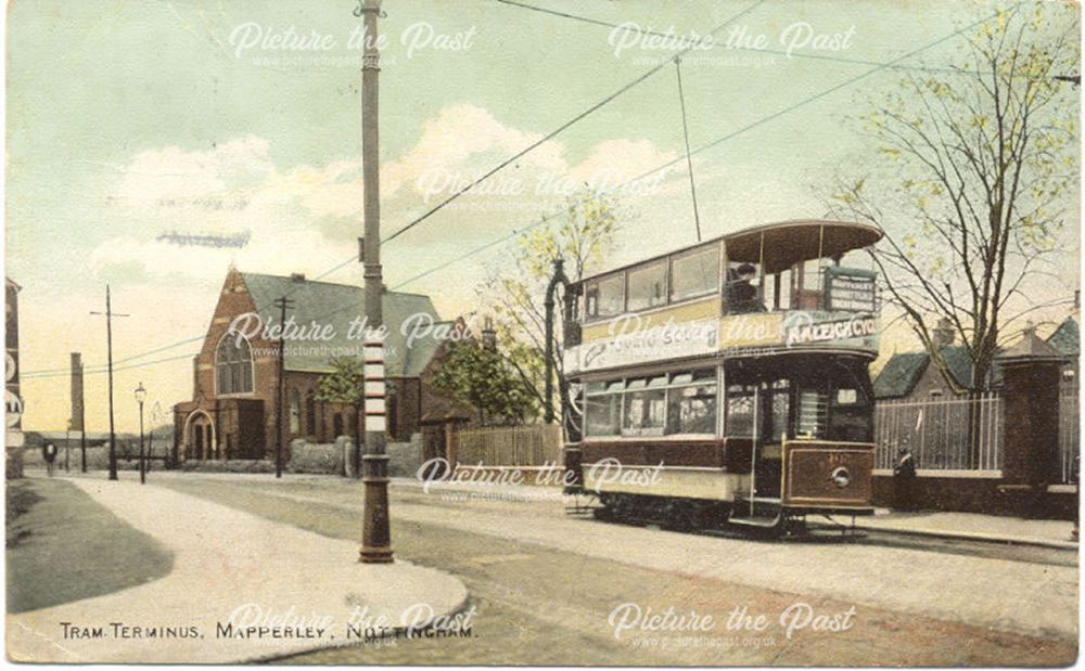 First tram terminus at the junction of Porchester Road and Woodborough Road, Mapperley, 1900s