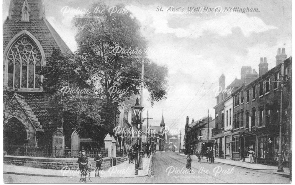 St Ann's Well Road at junction with Corporation Road, Nottingham, 1900-1920s