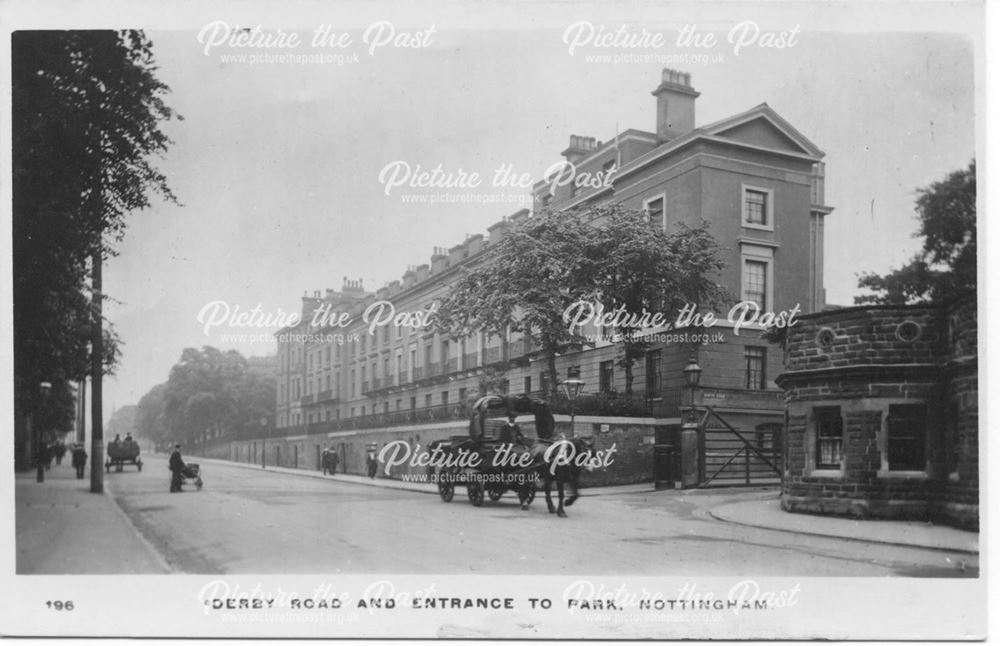 Derby Road and Entrance to The Park, Nottingham, 1900s