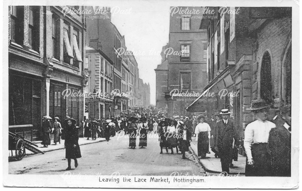 Leaving the Lace Market, Stoney Street, Lace Market, Nottingham, c 1900s