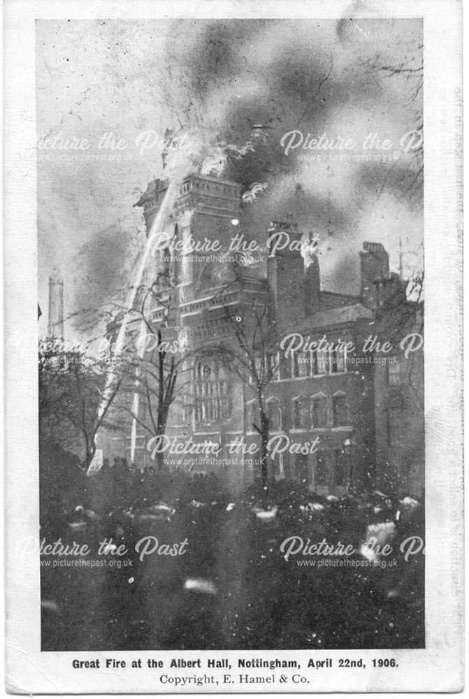 Albert Hall on fire 22nd April 1906