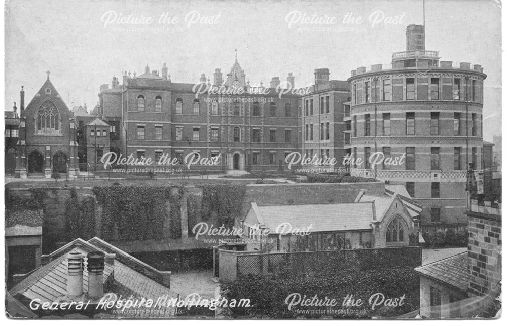 General Hospital from Standard Hill, Nottingham, c 1900s