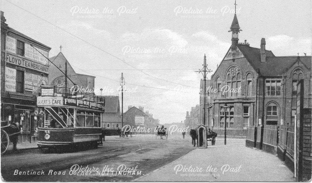 Alfreton Road -Bentinck Road Corner, Hyson Green, Nottingham, c 1910s