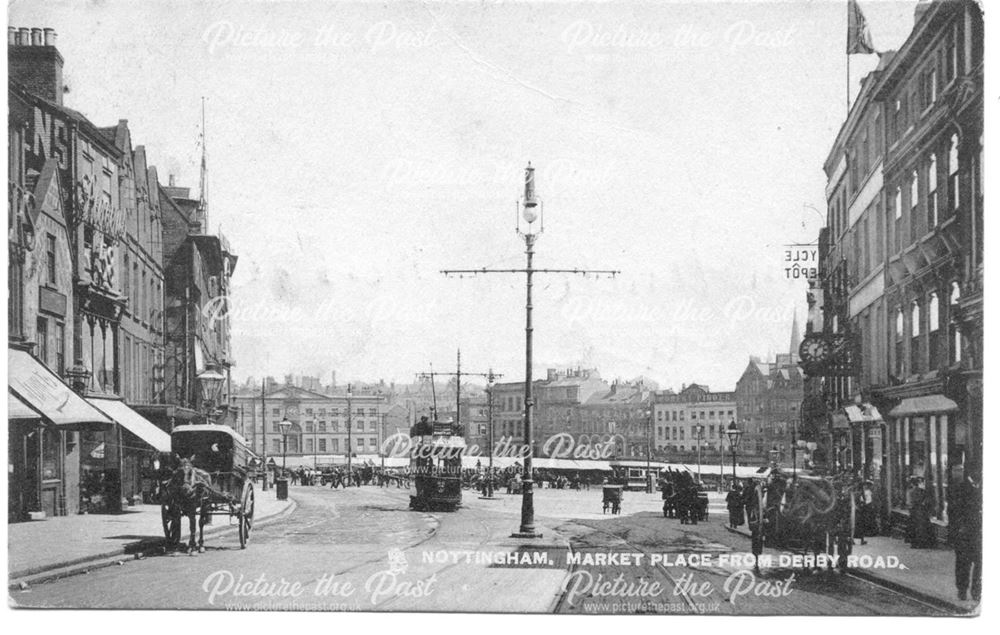 'Nottingham - Market Place from Derby Road'