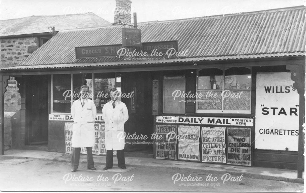 S. Harris Grocer and Hairdressers, Bulwell, Nottingham, c 1920s