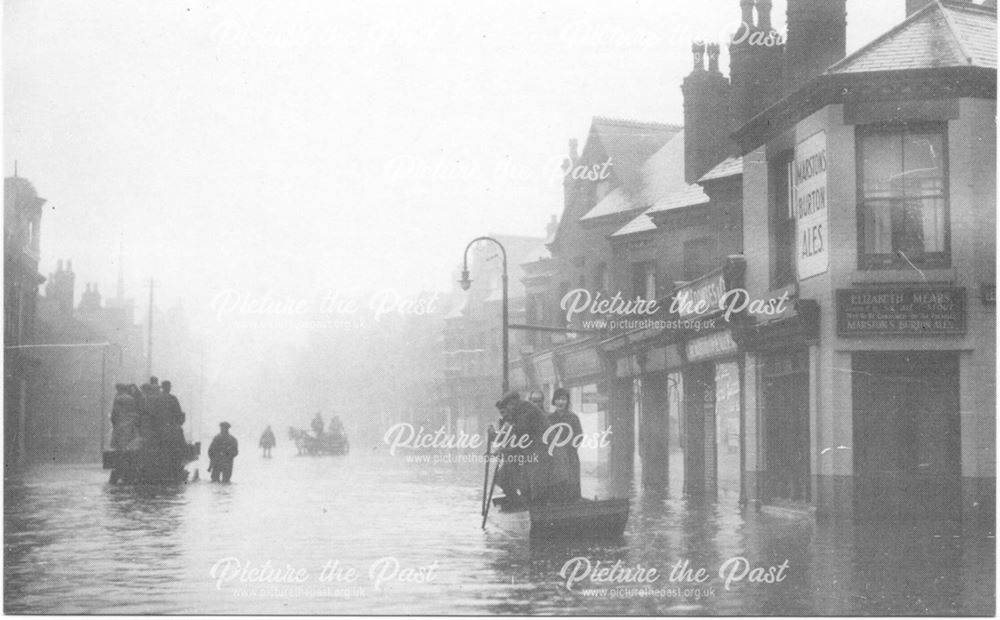 Floods on Derby Road, Long Eaton, 1932