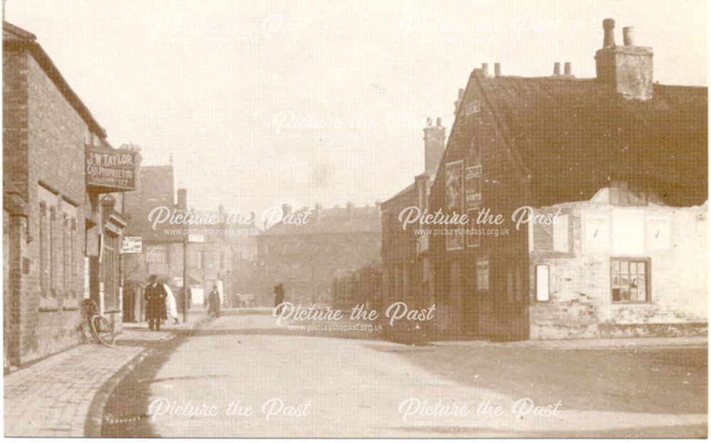 Sawley Road with advert for 'J. W. Taylor Cab Proprietor', Long Eaton, c 1900