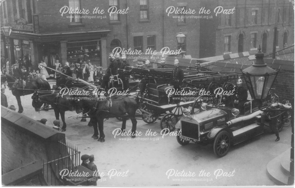 Display of horse drawn and motorised fire engines