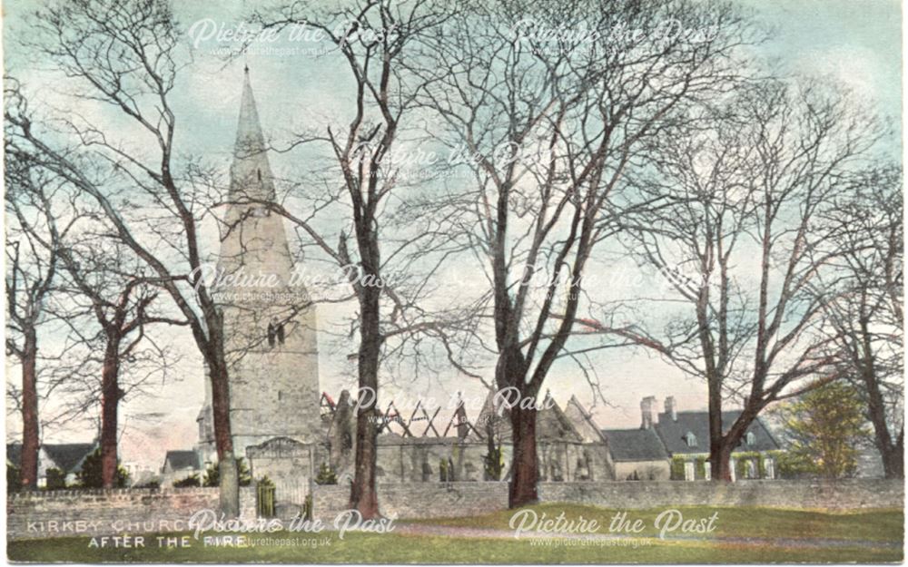 Kirkby Church after the fire.