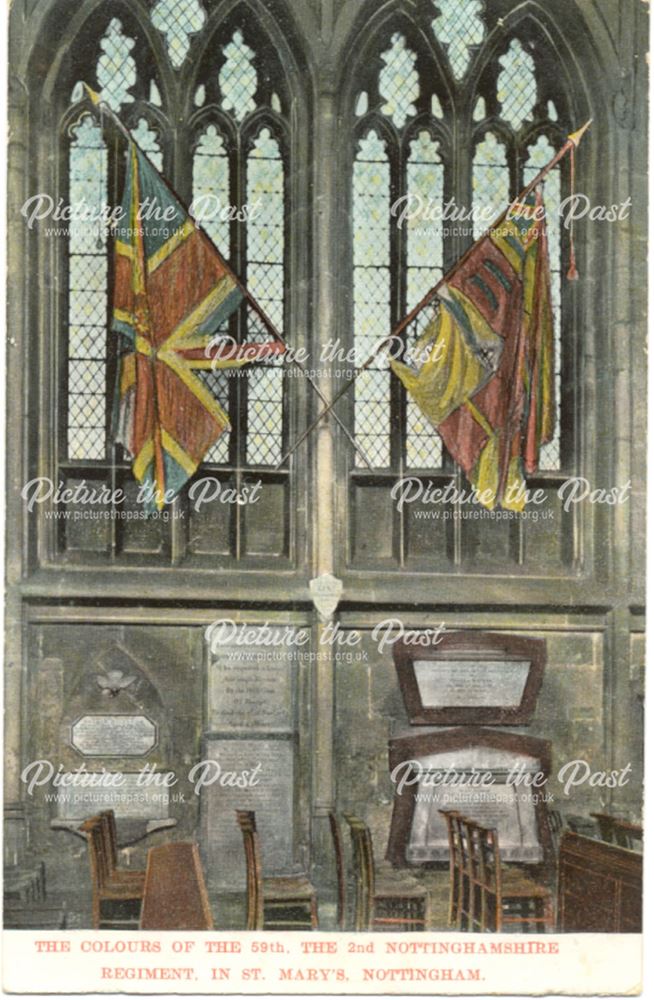 The colours of the 59th, the 2nd Nottinghamshire Regiment in St Mary's Church Nottingham