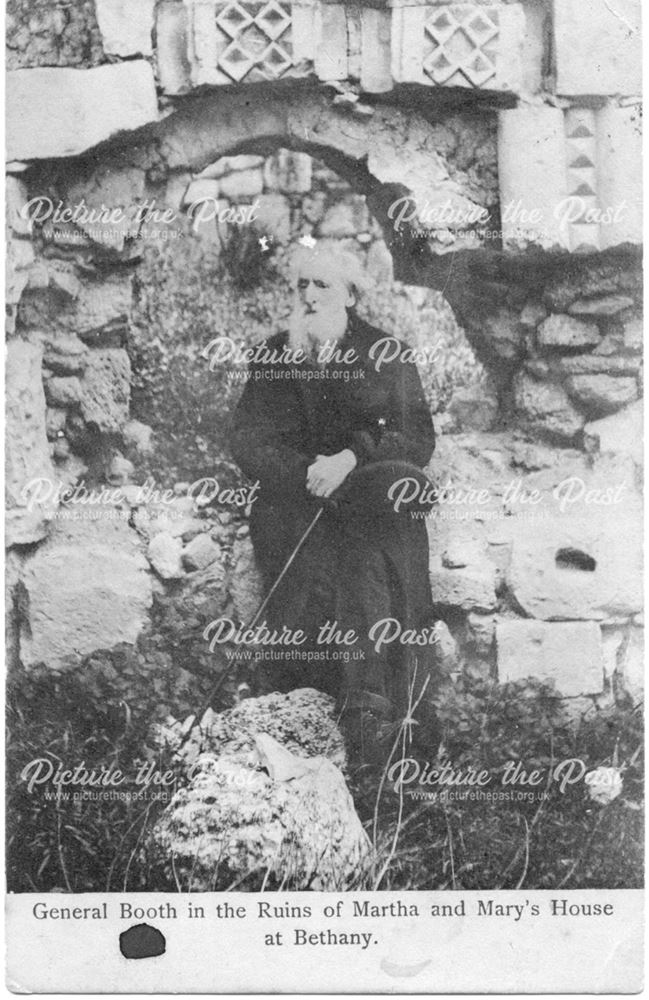 General Booth in the ruins of Martha and Mary's House at Bethany.