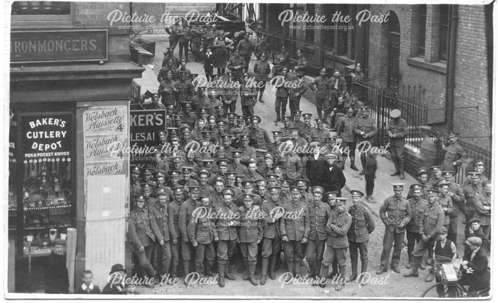 Soldier group in street