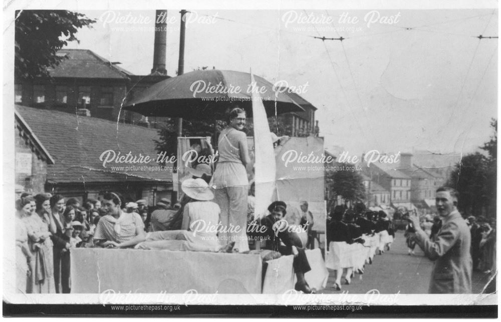 Carnival procession on Heanor Road, Ilkeston, 1930s