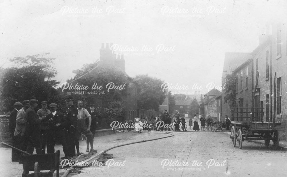 Blyth Road Looking West from Crossroads, Ranskill, c 1900s