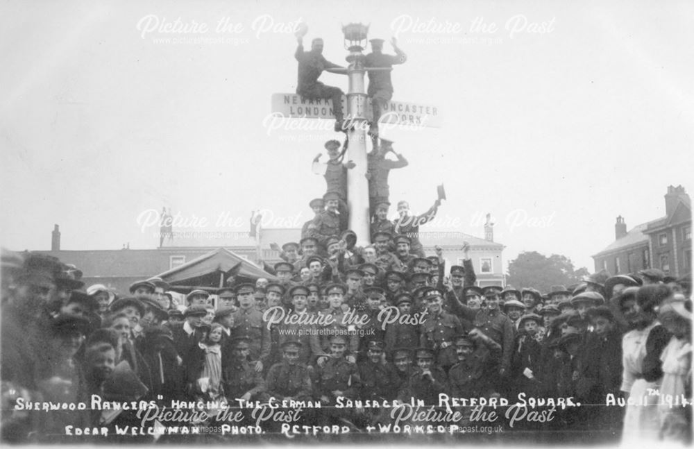 Sherwood Rangers hanging the German sausage, Retford