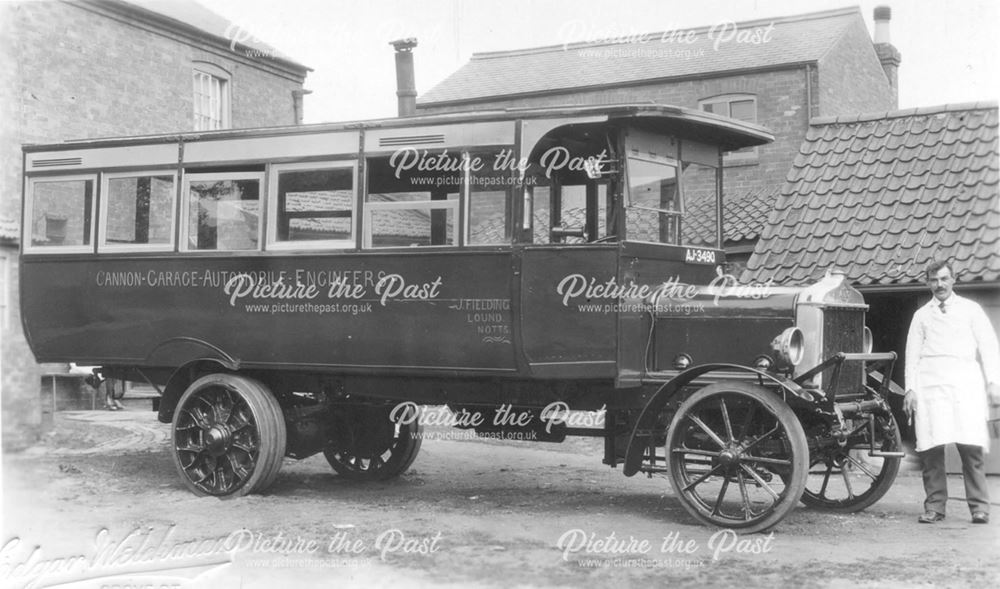 J. Fielding's Motor Bus, Lound, c 1910