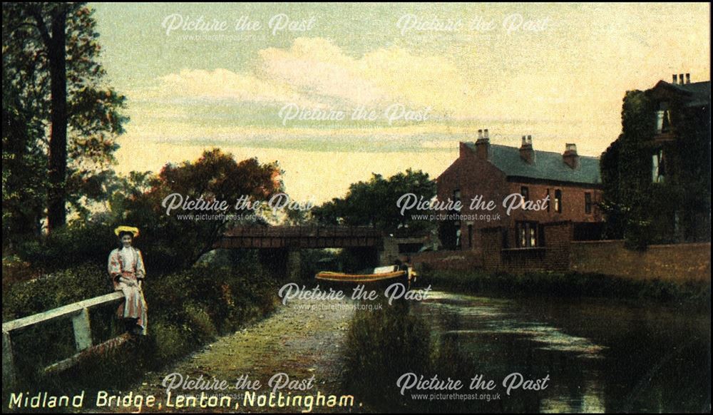 Railway bridge over Nottingham Canal, Lenton, Nottingham, c 1900s-10s