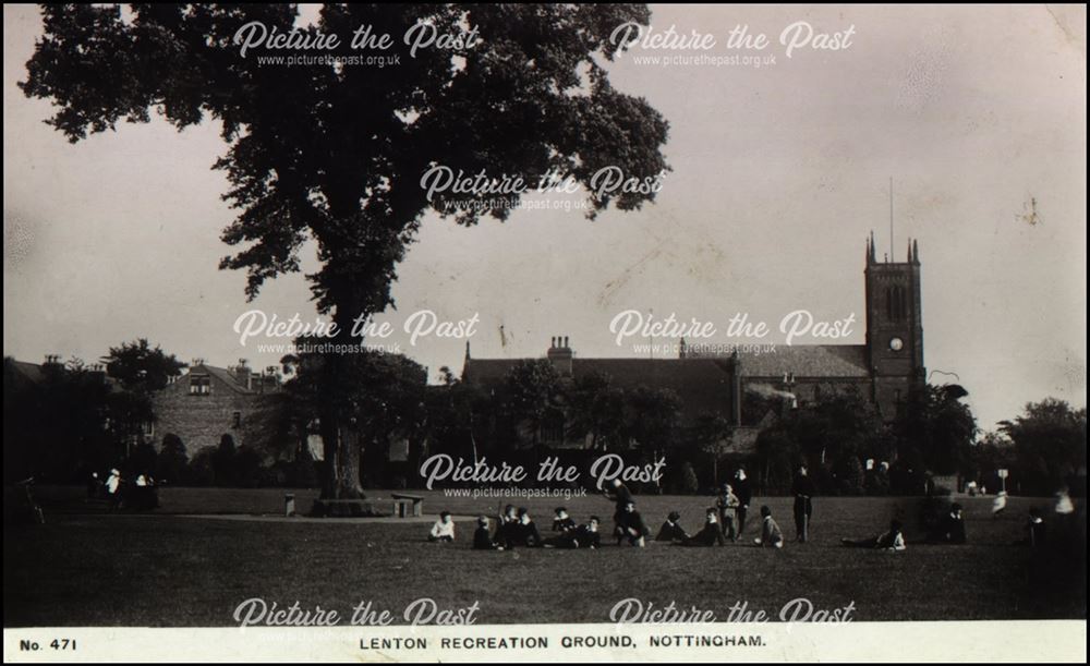 Lenton Recreation Ground and Church, off Derby Road, Lenton, Nottingham, c 1910s