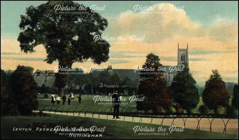 Lenton Recreation Ground and Church, off Derby Road, Lenton, Nottingham, c 1900s