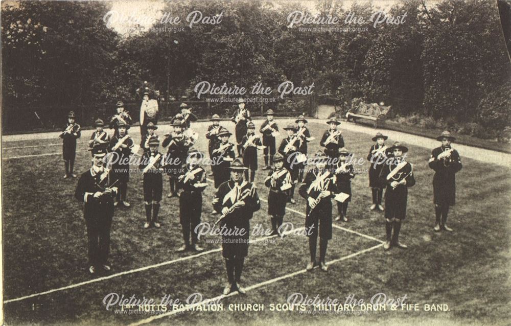 1st Notts battalion Church Scouts military drum and fife band