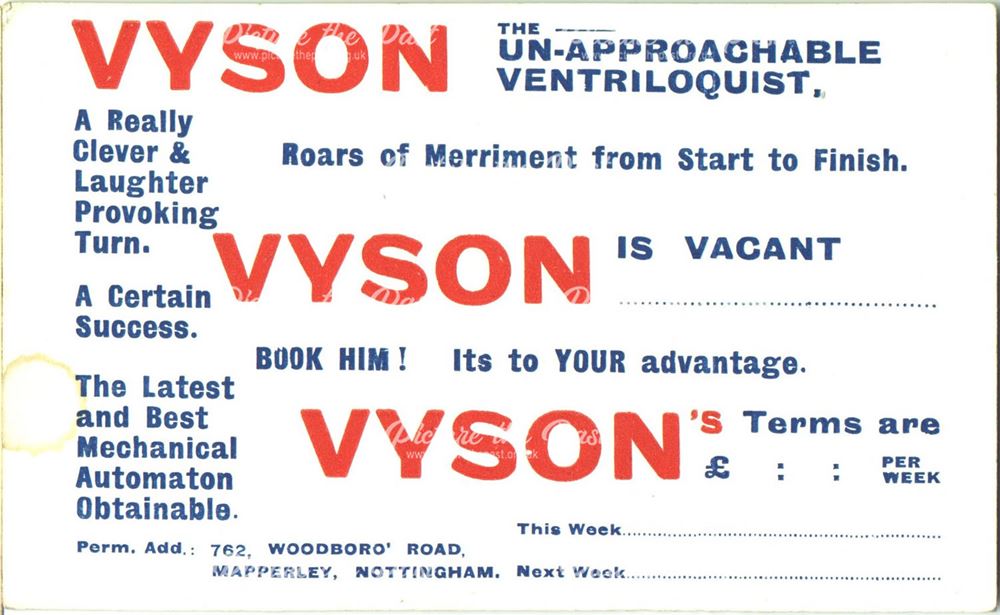 Vyson - the un-approachable ventriloquist