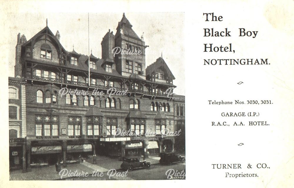 The Black Boy' Hotel, Long Row, Nottingham, 1920s - 1930s