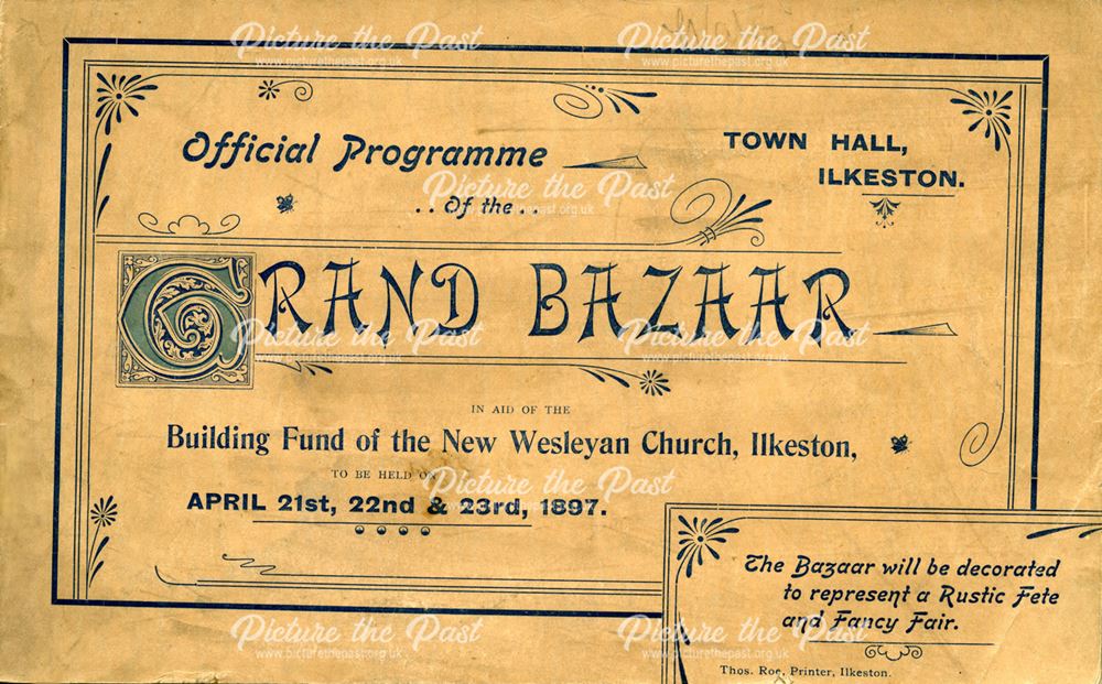 Offical Programme for Grand Bazaar, Town Hall, Ilkeston, 1897