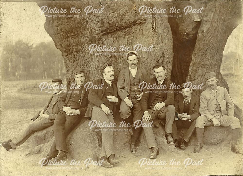 Miners from Marehay on a Cycling Trip to the Major Oak, Sherwood Forest, Edwinstowe, c 1900