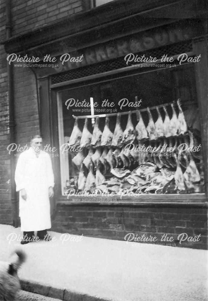 Eric Parker's Butchers Shop, Station Road, Shirebrook, 1951