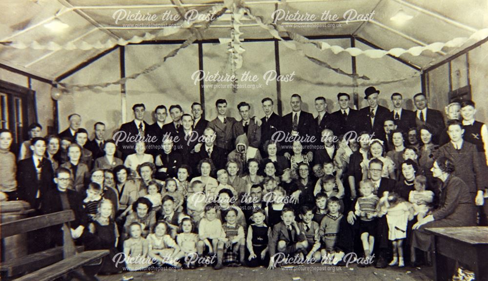 Devonshire Arms Fishing Club Christmas Party, High Street, South Normanton, c 1949