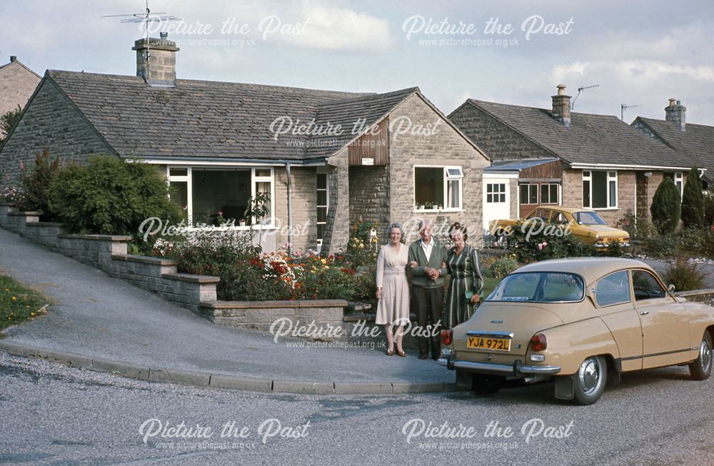 Family and Car, Burton Holme, Bakewell, 1979