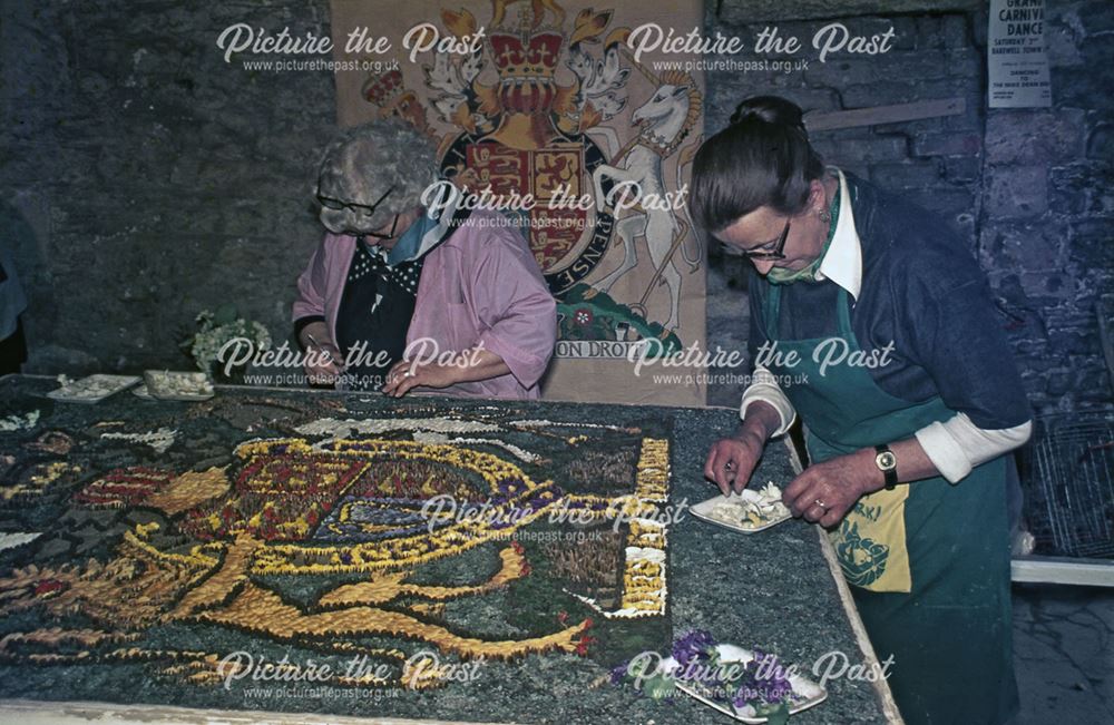 Preparing Well Dressing, Bakewell, c 1970s