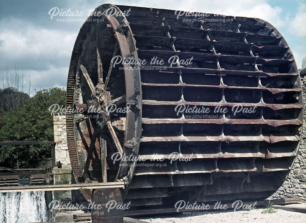 Water Wheel at Victoria Mill, Buxton Road, Bakewell, c 1970s