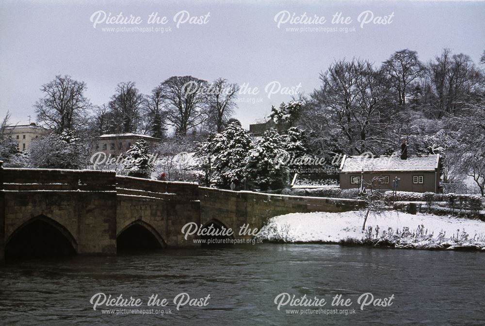 Bakewell Bridge with Snow, Bridge Street, Bakewell, 1979