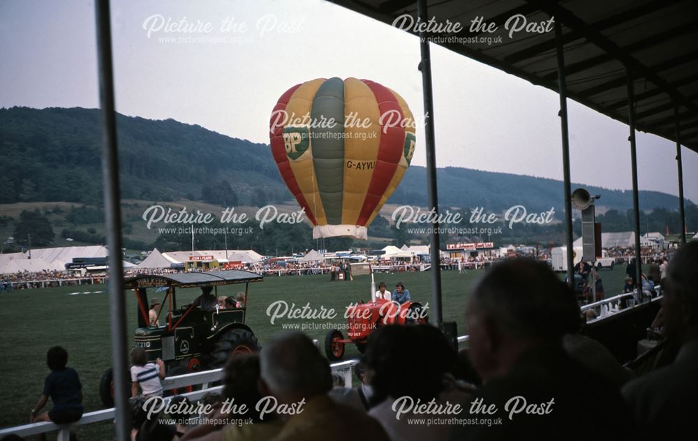 Balloon and Vintage Tractors, Bakewell Show, The Showground, Bakewell, 1975