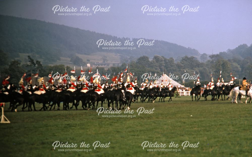 Household Cavalry Charge, Bakewell Show, The Showground, Bakewell, 1970