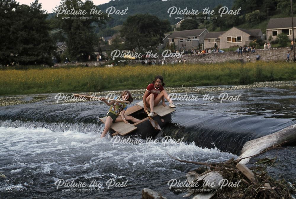 Raft Race, River Wye, Bakewell, 1980?