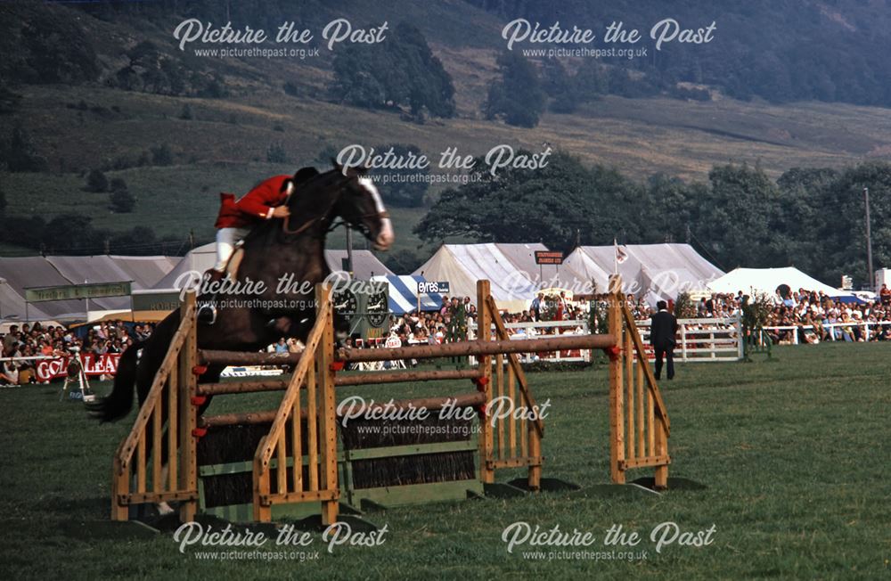 Horse Jumping, Bakewell Show, The Showground, Bakewell, 1970