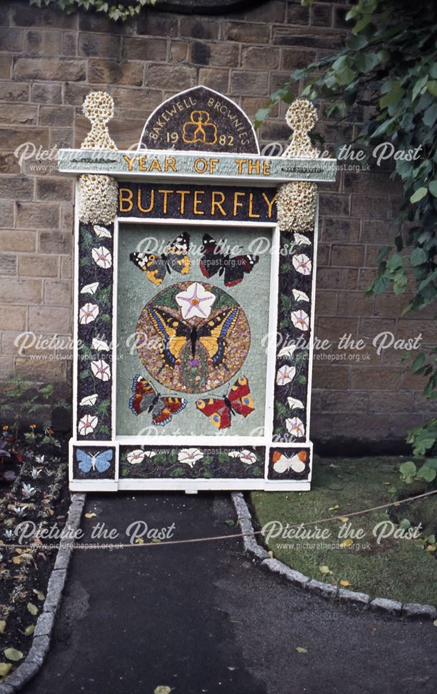 Brownies Well Dressing, Bath Gardens, Rutland Square, Bakewell, 1982