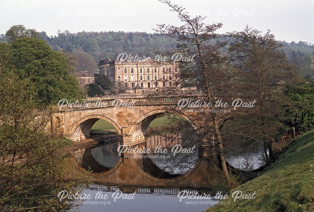 Chatsworth House and Bridge, Chatsworth, c 1970s