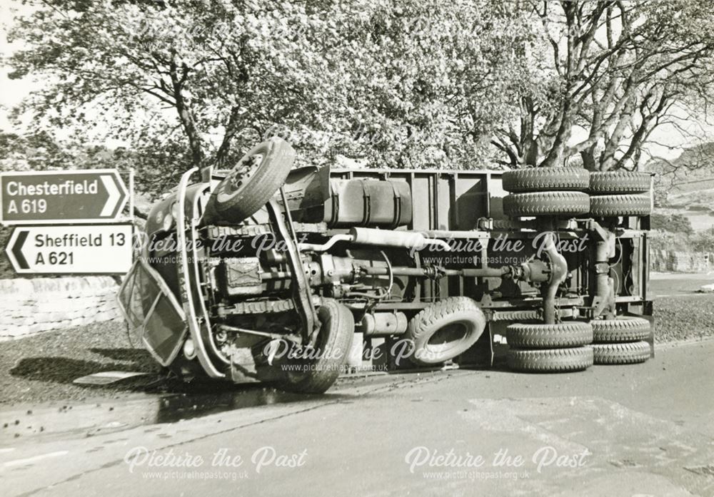 Road Accident, Bakewell Road, Baslow, c 1965