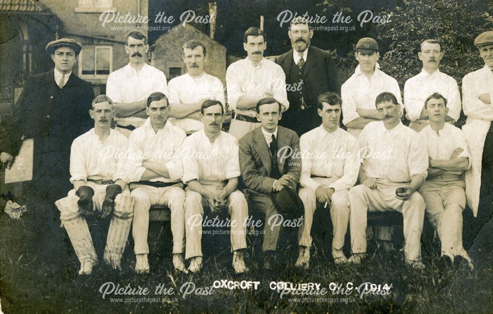 Oxcroft Colliery Cricket Team, Oxcroft, 1914