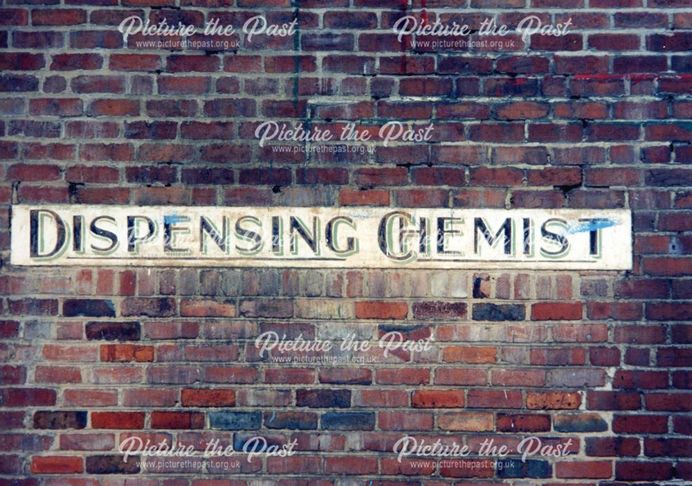 Dispensing Chemist Shop Sign, Hardwick Street, Chesterfield, c 1991