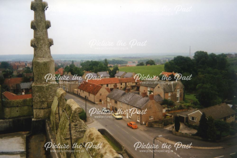 View from Church tower towards High Street, Whitwell, c 1990s