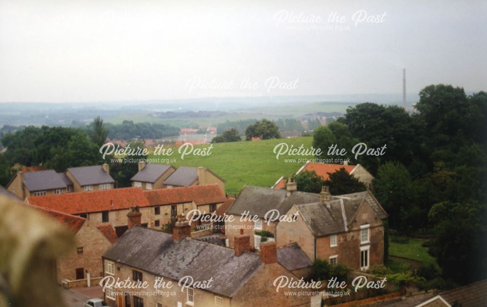 View from Church tower towards High Street, Whitwell, c 1990s