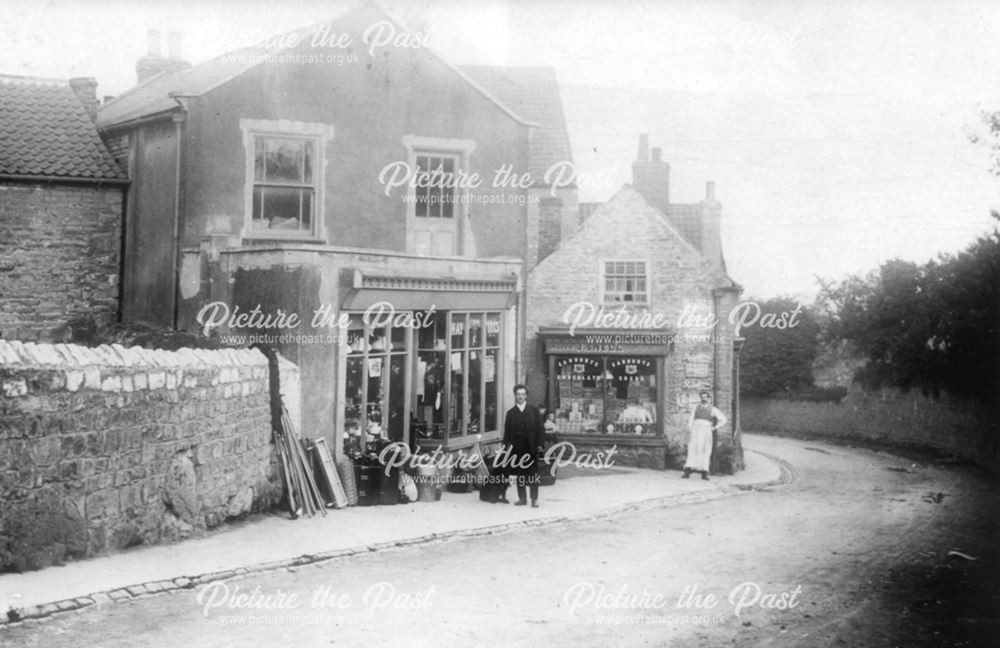 Milnes Ironmongers and Snell's Grocers, High Street, Whitwell, c 1920s