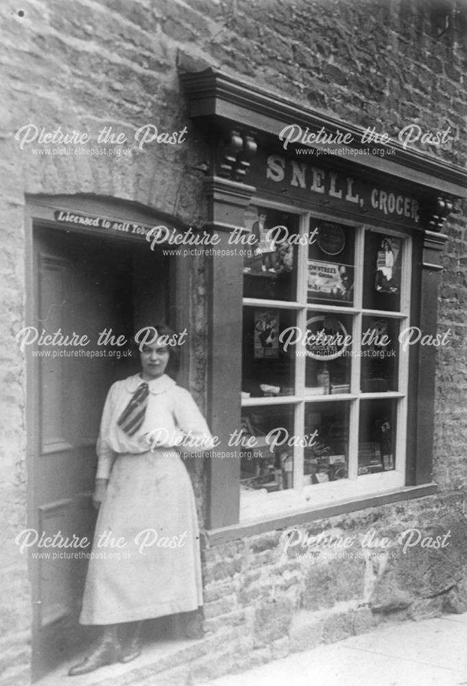 Snell's grocers, High Street, Whitwell, c 1920s